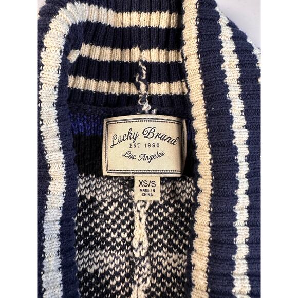 Lucky Brand Long Knit Cardigan XS/S – Southwestern Geometric Pattern Boho Indie - Picture 8 of 9